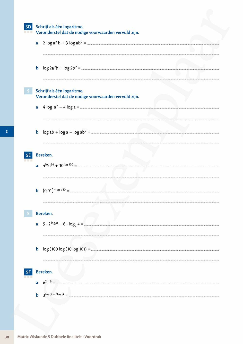 Preview: Matrix Wiskunde 5/6 Analyse, algebra Dubbele finaliteit Leerwerkboek (incl. Pelckmans Portaal)