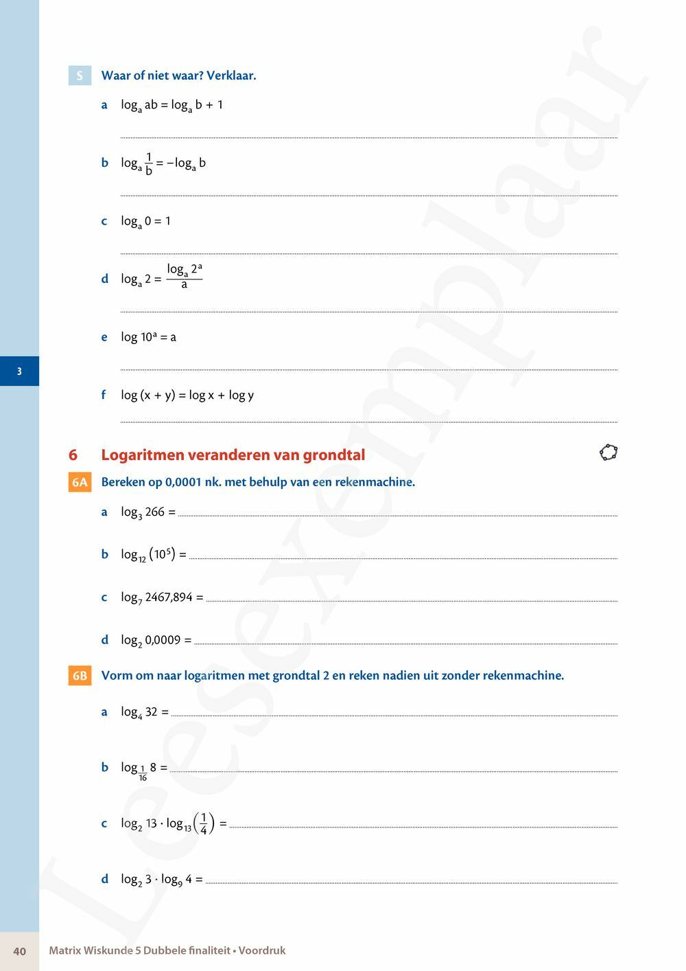 Preview: Matrix Wiskunde 5/6 Analyse, algebra Dubbele finaliteit Leerwerkboek (incl. Pelckmans Portaal)