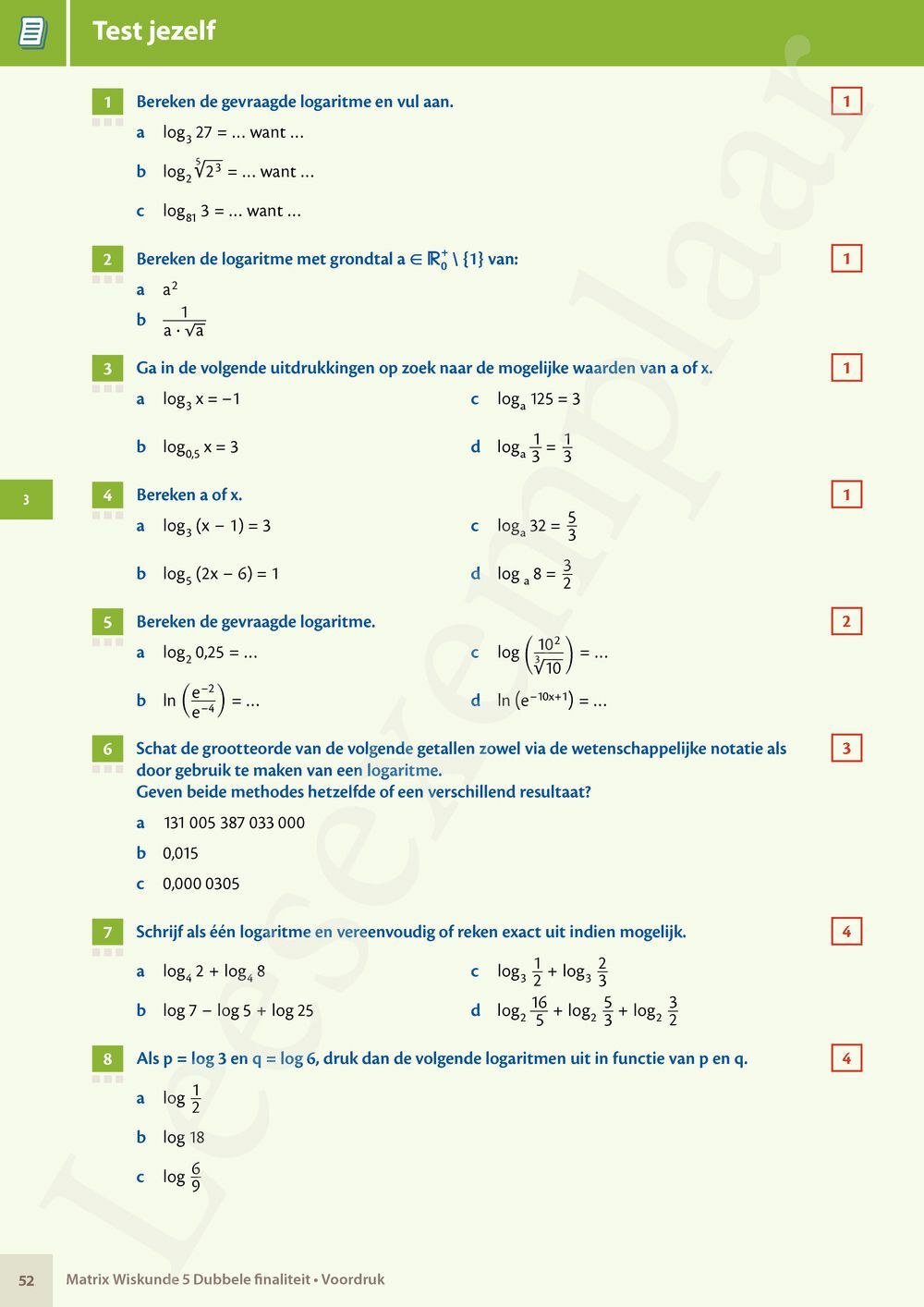 Preview: Matrix Wiskunde 5/6 Analyse, algebra Dubbele finaliteit Leerwerkboek (incl. Pelckmans Portaal)