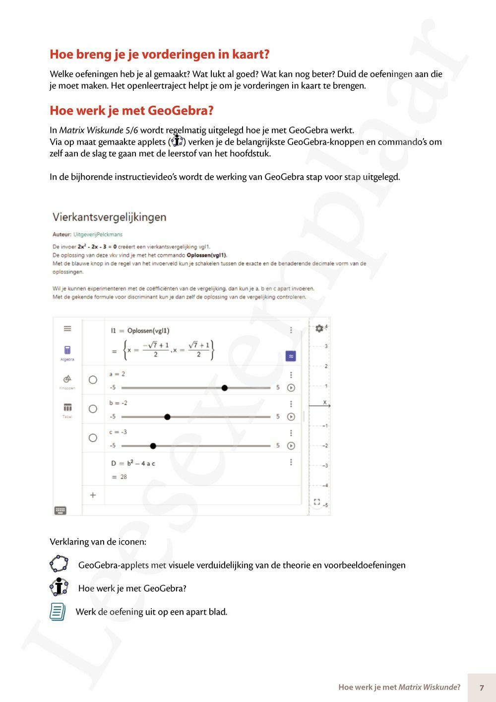 Preview: Matrix Wiskunde 5/6 Analyse, algebra Dubbele finaliteit Leerwerkboek (incl. Pelckmans Portaal)