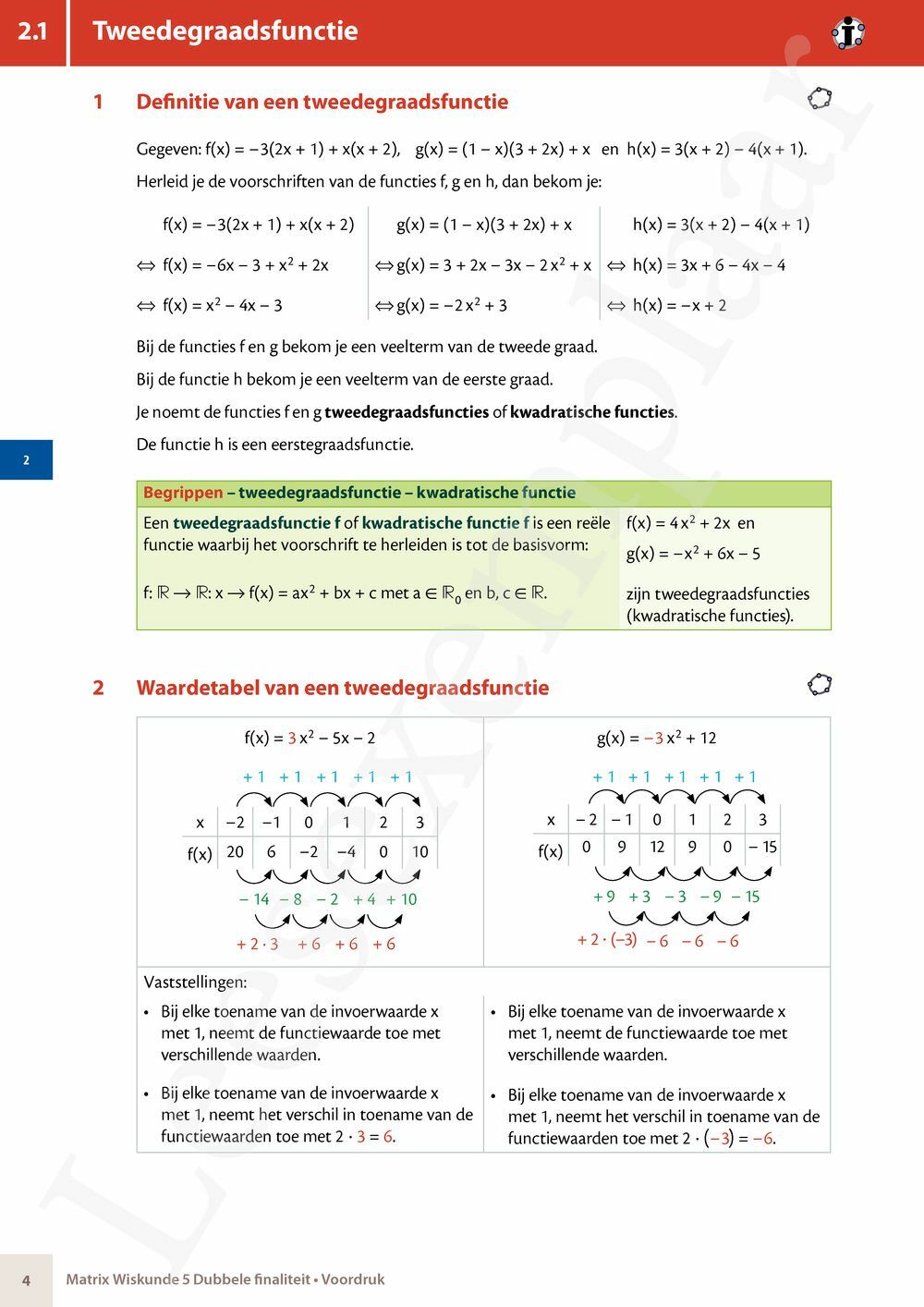 Preview: Matrix Wiskunde 5/6 Analyse, algebra Dubbele finaliteit Leerwerkboek (incl. Pelckmans Portaal)