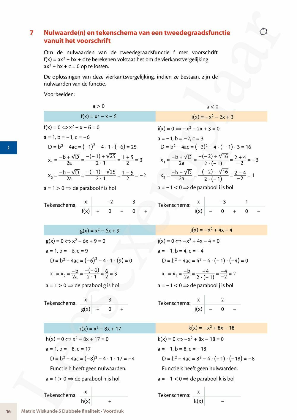 Preview: Matrix Wiskunde 5/6 Analyse, algebra Dubbele finaliteit Leerwerkboek (incl. Pelckmans Portaal)