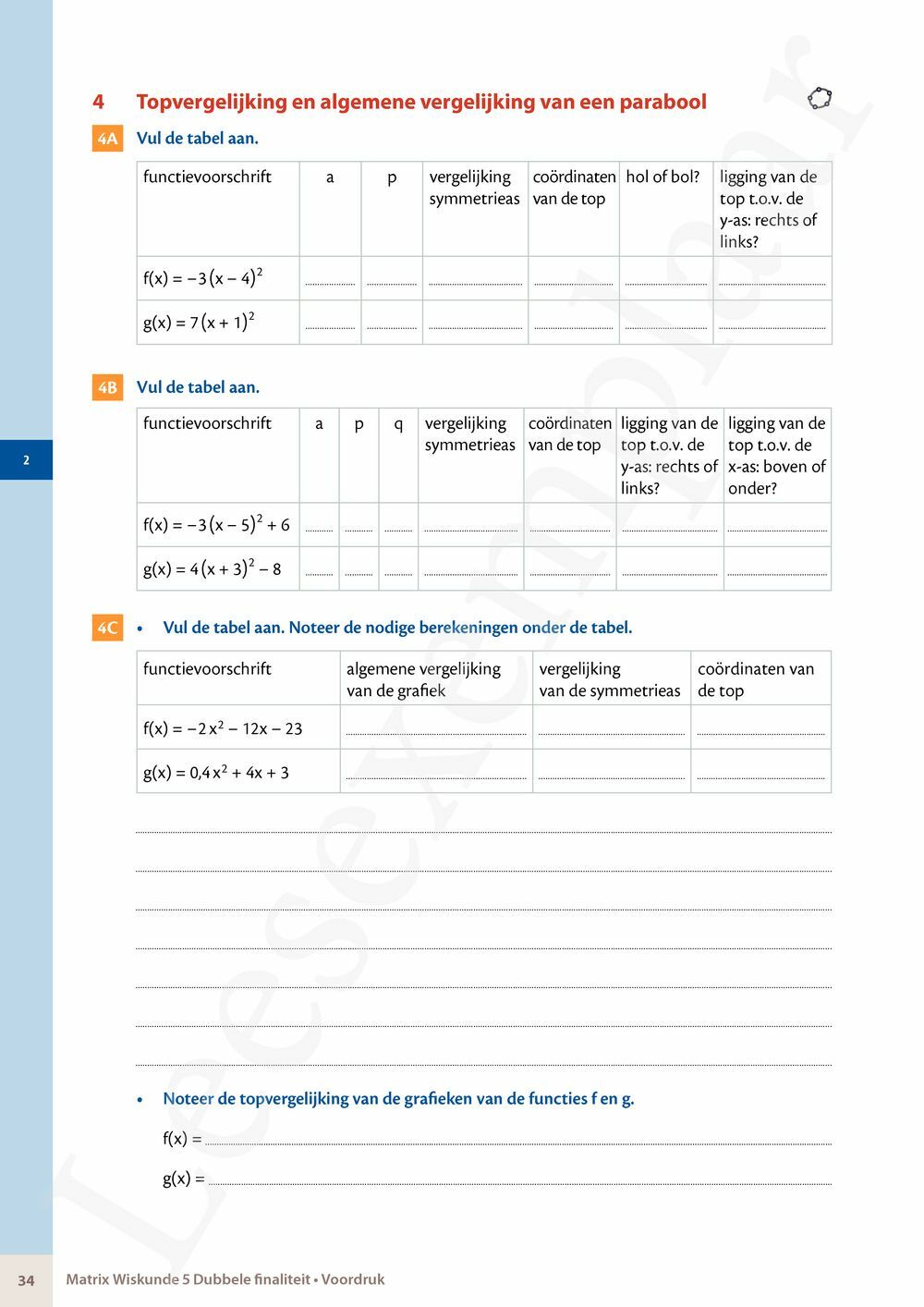 Preview: Matrix Wiskunde 5/6 Analyse, algebra Dubbele finaliteit Leerwerkboek (incl. Pelckmans Portaal)