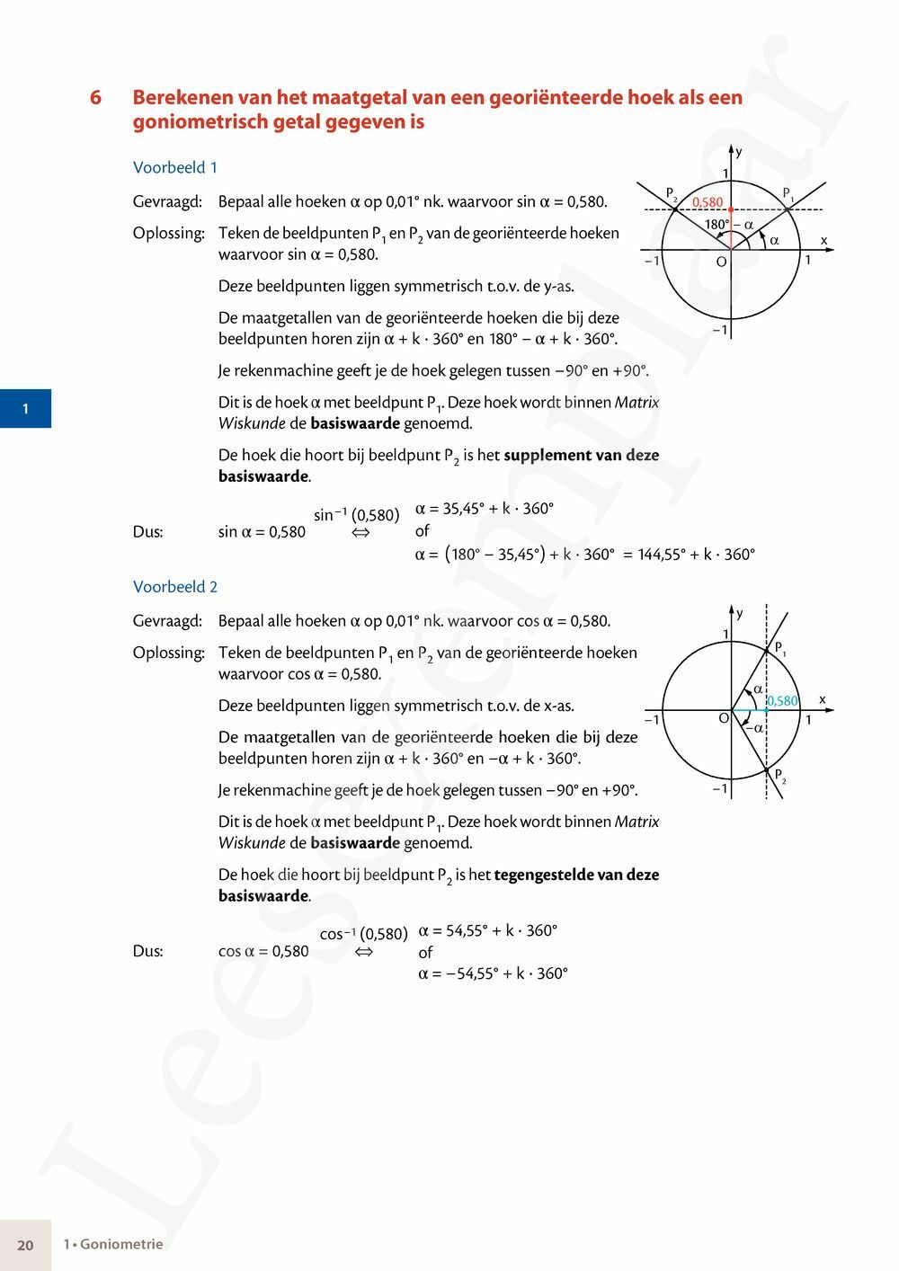 Preview: Matrix Wiskunde 5/6 Goniometrie, vectoren, ruimtemeetkunde Dubbele finaliteit Leerwerkboek (incl. Pelckmans Portaal)