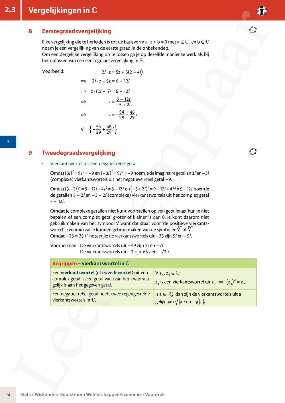 Preview: Matrix Wiskunde 5 Logica, complexe getallen Doorstroom Wetenschappen Handboek (incl. Pelckmans Portaal)