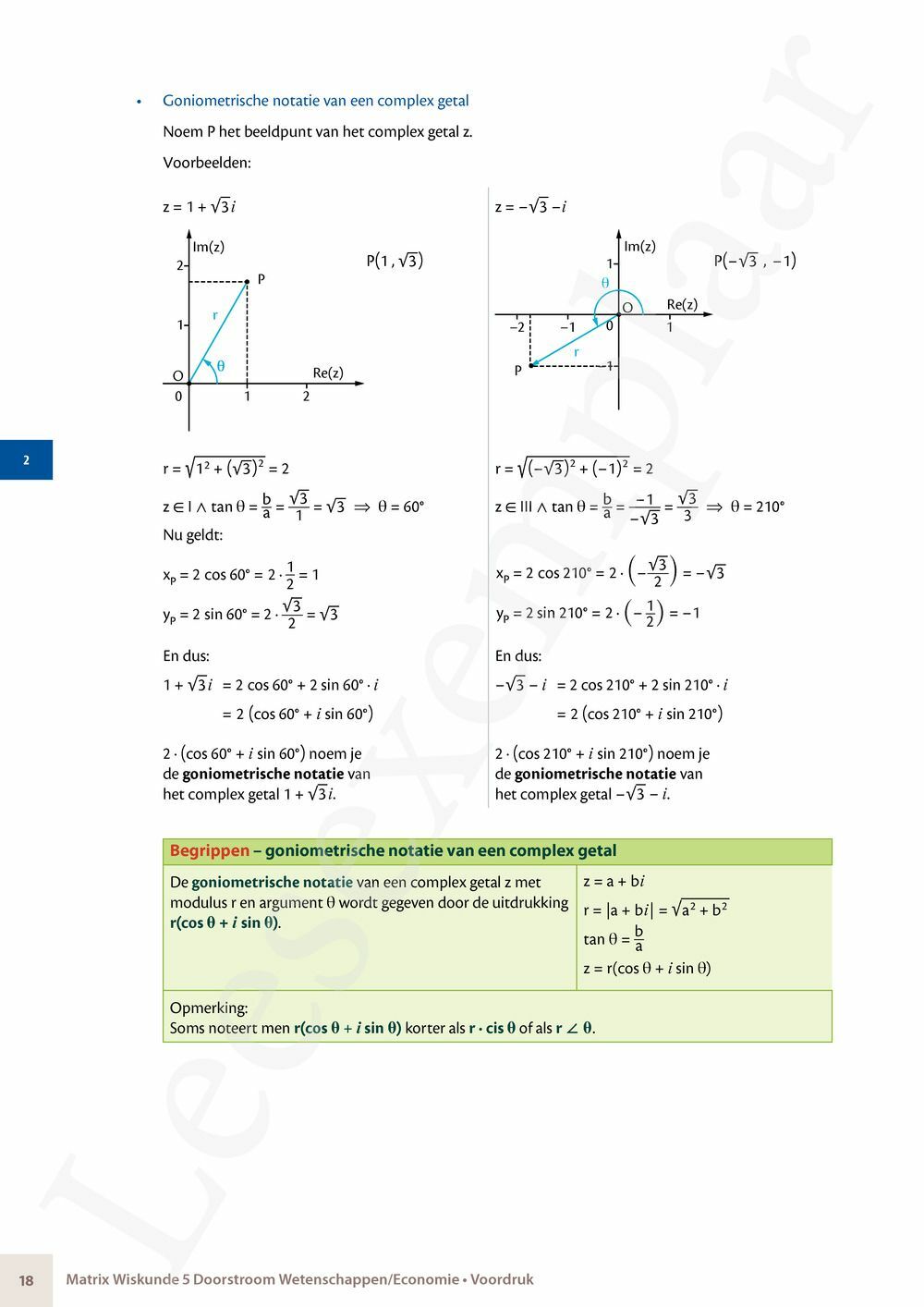 Preview: Matrix Wiskunde 5 Logica, complexe getallen Doorstroom Wetenschappen Handboek (incl. Pelckmans Portaal)