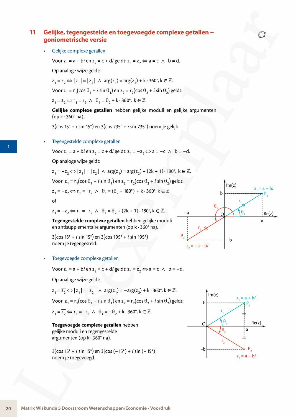 Preview: Matrix Wiskunde 5 Logica, complexe getallen Doorstroom Wetenschappen Handboek (incl. Pelckmans Portaal)