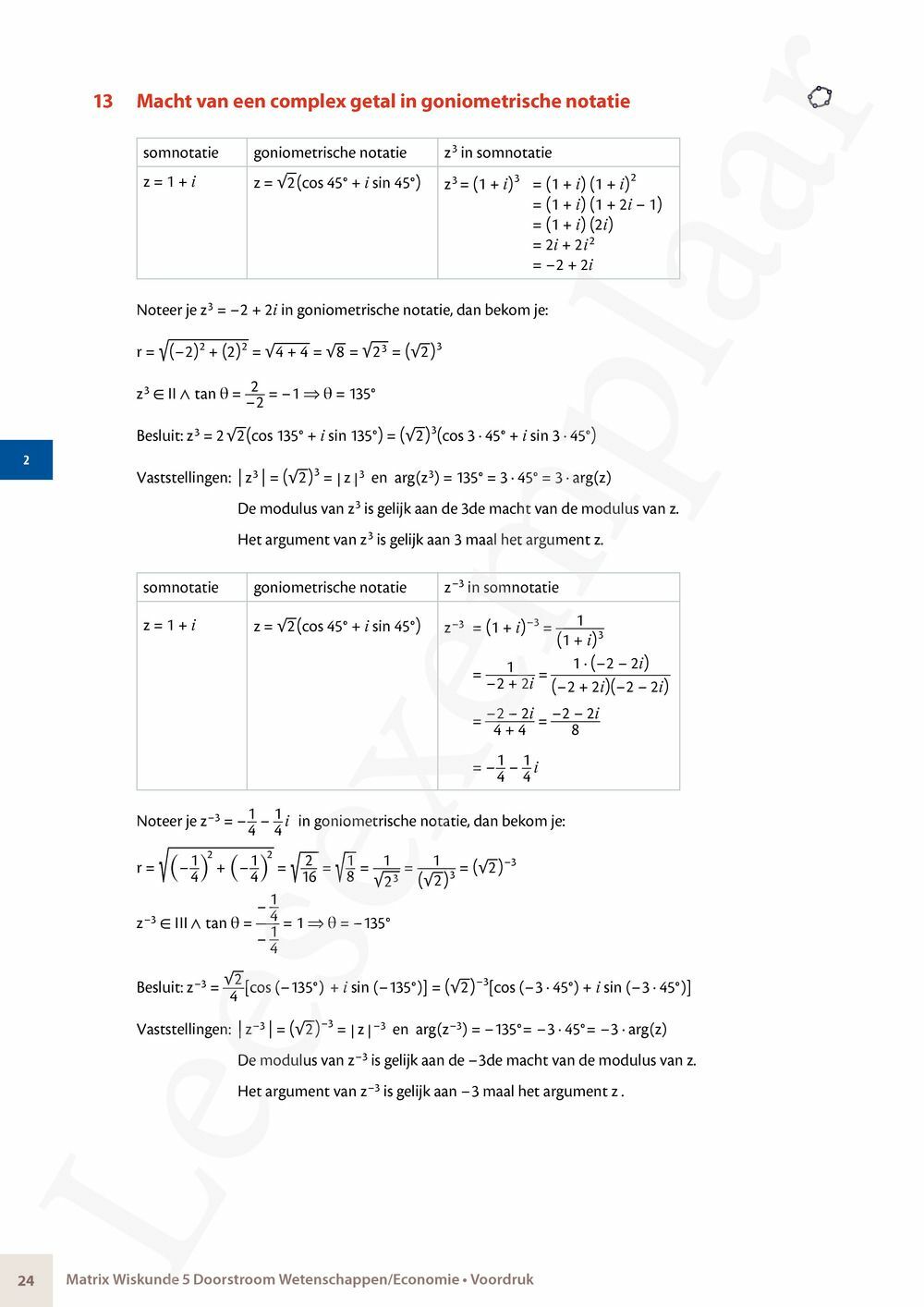 Preview: Matrix Wiskunde 5 Logica, complexe getallen Doorstroom Wetenschappen Handboek (incl. Pelckmans Portaal)