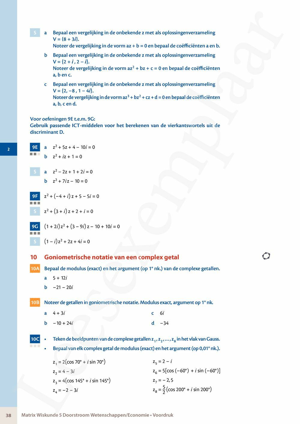 Preview: Matrix Wiskunde 5 Logica, complexe getallen Doorstroom Wetenschappen Handboek (incl. Pelckmans Portaal)