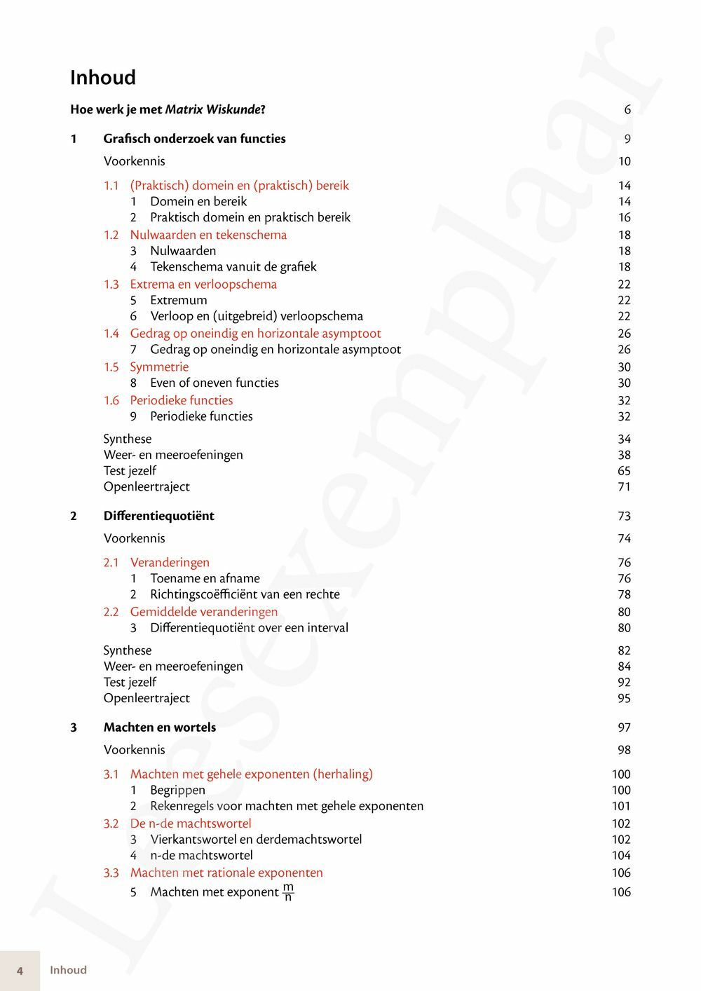 Preview: Matrix Wiskunde 5/6 Machten en wortels, exponentiële functies, logaritmen, analyse Dubbele finaliteit Leerwerkboek (incl. Pelckmans Portaal)