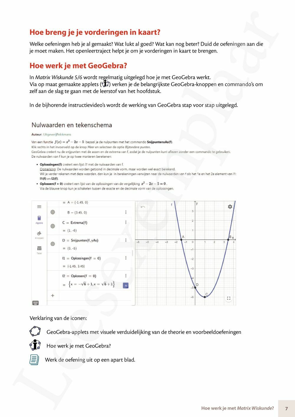 Preview: Matrix Wiskunde 5/6 Machten en wortels, exponentiële functies, logaritmen, analyse Dubbele finaliteit Leerwerkboek (incl. Pelckmans Portaal)