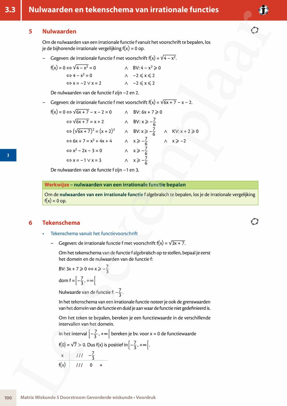 Preview: Matrix Wiskunde 5 Analyse deel 2: rijen, continuïteit, limieten, afgeleiden en verloop van functies Doorstroom Gevorderde wiskunde Handboek (incl. Pelckmans Portaal)