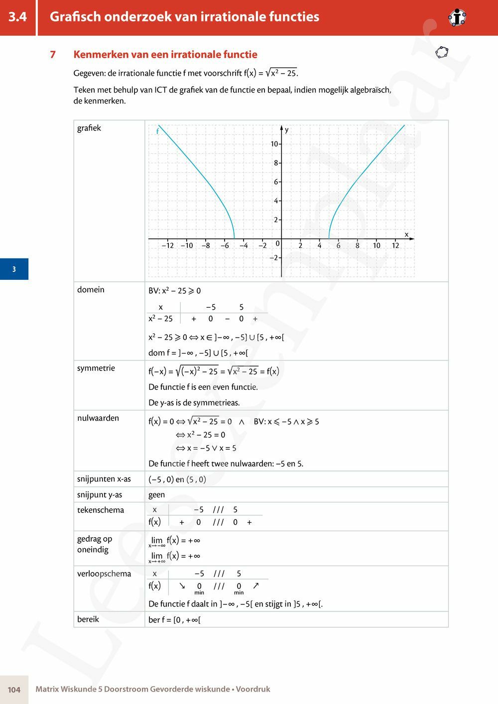 Preview: Matrix Wiskunde 5 Analyse deel 2: rijen, continuïteit, limieten, afgeleiden en verloop van functies Doorstroom Gevorderde wiskunde Handboek (incl. Pelckmans Portaal)