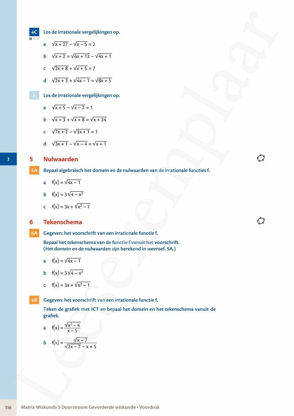 Preview: Matrix Wiskunde 5 Analyse deel 2: rijen, continuïteit, limieten, afgeleiden en verloop van functies Doorstroom Gevorderde wiskunde Handboek (incl. Pelckmans Portaal)