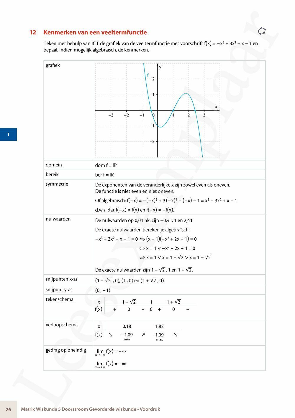 Preview: Matrix Wiskunde 5 Analyse deel 2: rijen, continuïteit, limieten, afgeleiden en verloop van functies Doorstroom Gevorderde wiskunde Handboek (incl. Pelckmans Portaal)