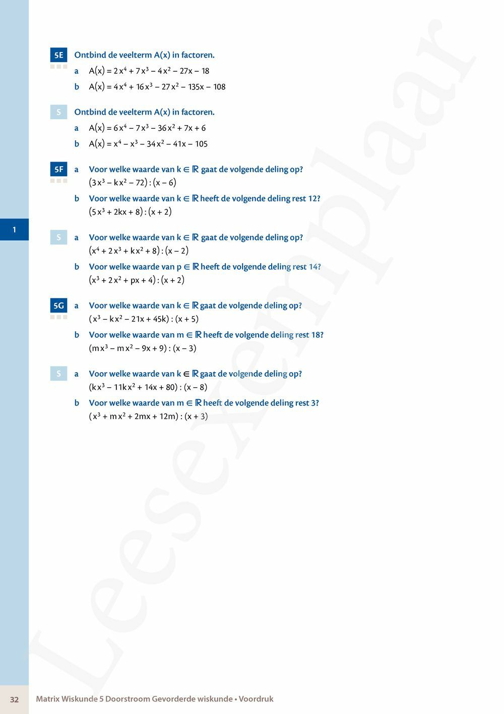 Preview: Matrix Wiskunde 5 Analyse deel 2: rijen, continuïteit, limieten, afgeleiden en verloop van functies Doorstroom Gevorderde wiskunde Handboek (incl. Pelckmans Portaal)