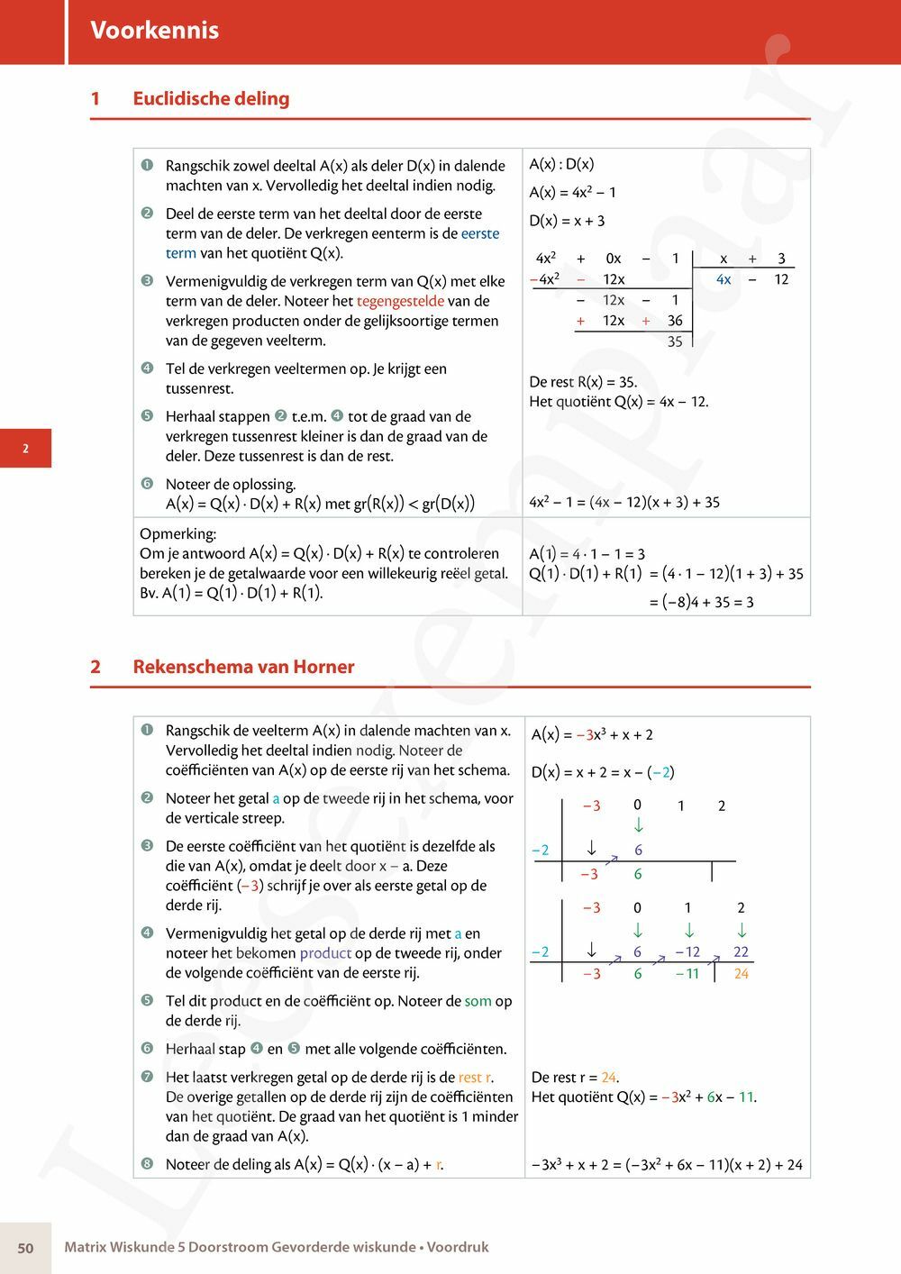 Preview: Matrix Wiskunde 5 Analyse deel 2: rijen, continuïteit, limieten, afgeleiden en verloop van functies Doorstroom Gevorderde wiskunde Handboek (incl. Pelckmans Portaal)