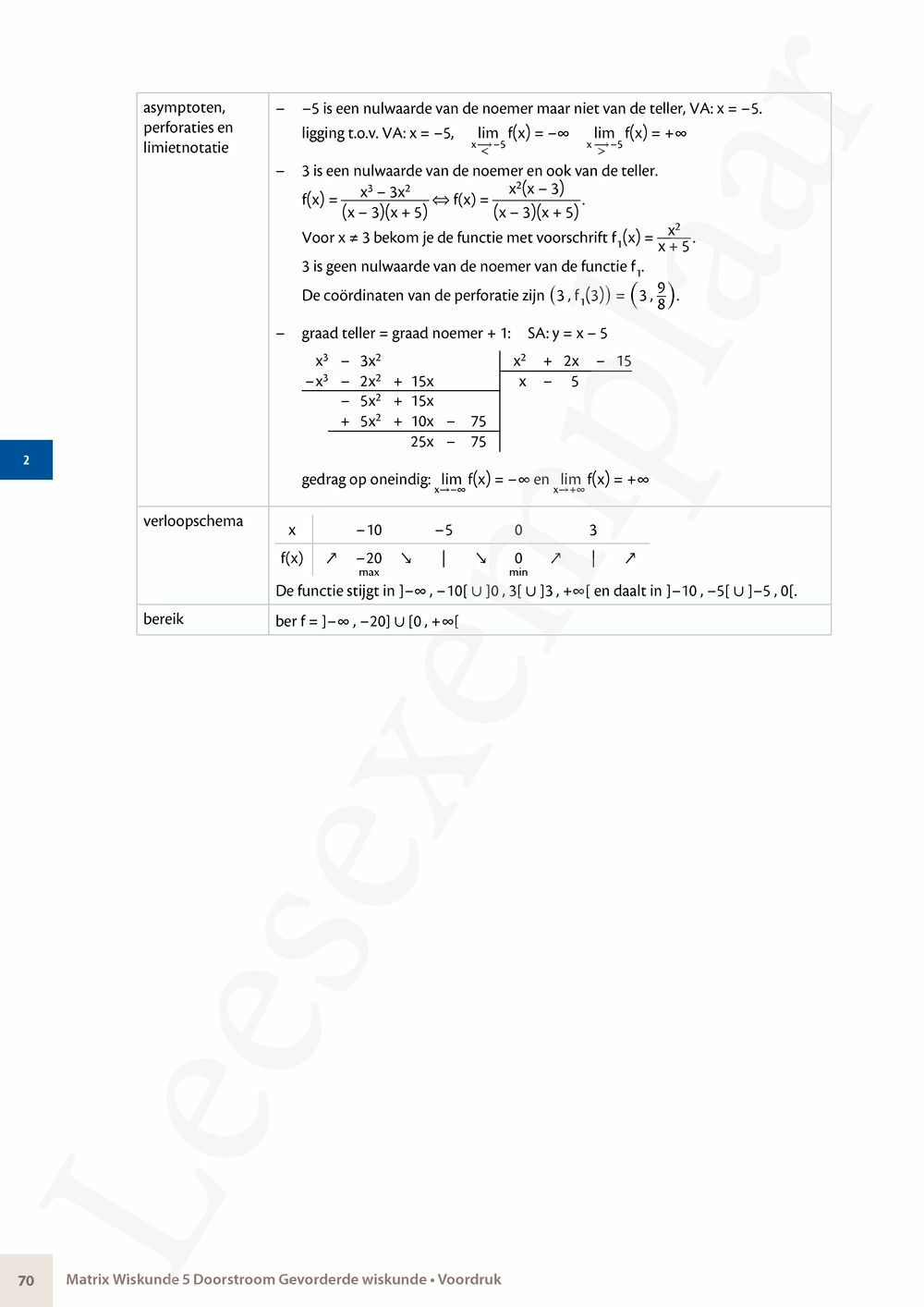 Preview: Matrix Wiskunde 5 Analyse deel 2: rijen, continuïteit, limieten, afgeleiden en verloop van functies Doorstroom Gevorderde wiskunde Handboek (incl. Pelckmans Portaal)