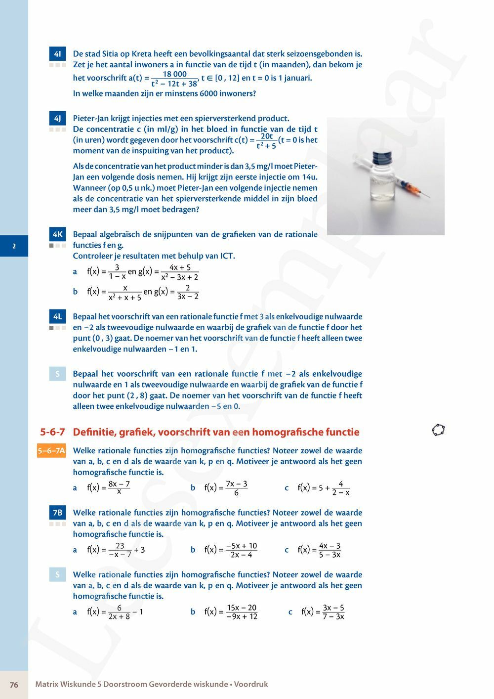 Preview: Matrix Wiskunde 5 Analyse deel 2: rijen, continuïteit, limieten, afgeleiden en verloop van functies Doorstroom Gevorderde wiskunde Handboek (incl. Pelckmans Portaal)