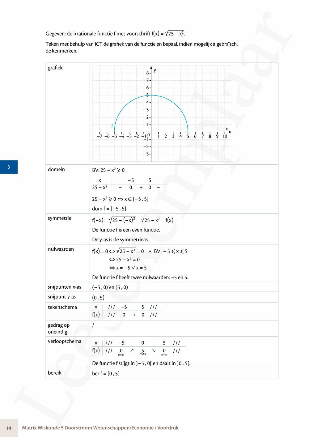 Preview: Matrix Wiskunde 5 Analyse deel 2: rijen, continuïteit, limieten, afgeleiden en verloop van functies Doorstroom Wetenschappen, Doorstroom Economie Handboek (incl. Pelckmans Portaal)