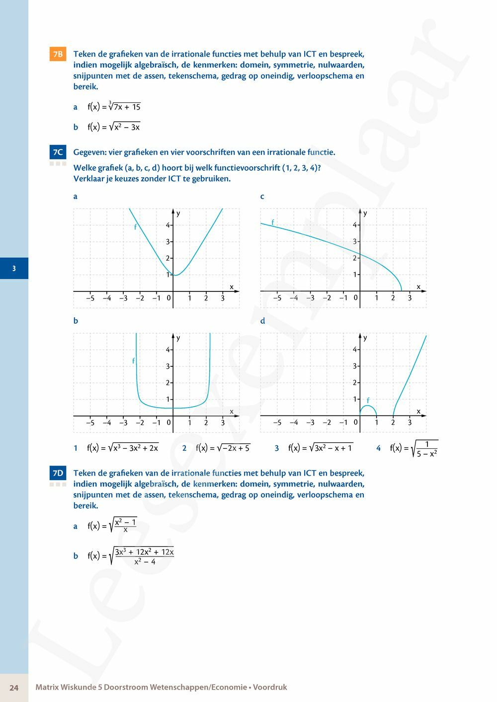 Preview: Matrix Wiskunde 5 Analyse deel 2: rijen, continuïteit, limieten, afgeleiden en verloop van functies Doorstroom Wetenschappen, Doorstroom Economie Handboek (incl. Pelckmans Portaal)