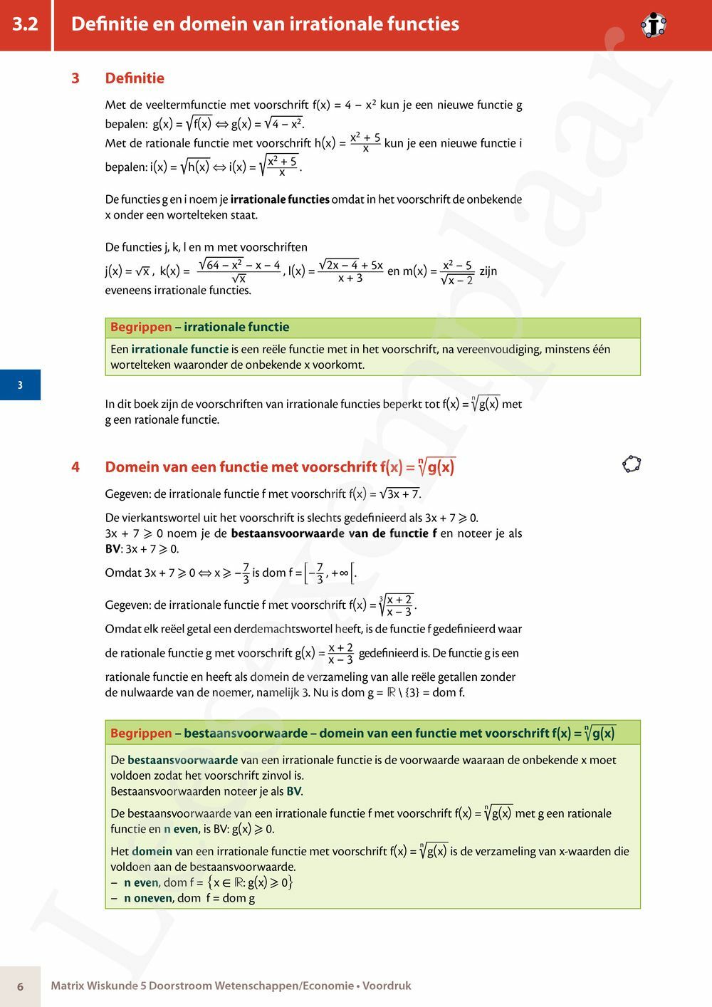 Preview: Matrix Wiskunde 5 Analyse deel 2: rijen, continuïteit, limieten, afgeleiden en verloop van functies Doorstroom Wetenschappen, Doorstroom Economie Handboek (incl. Pelckmans Portaal)