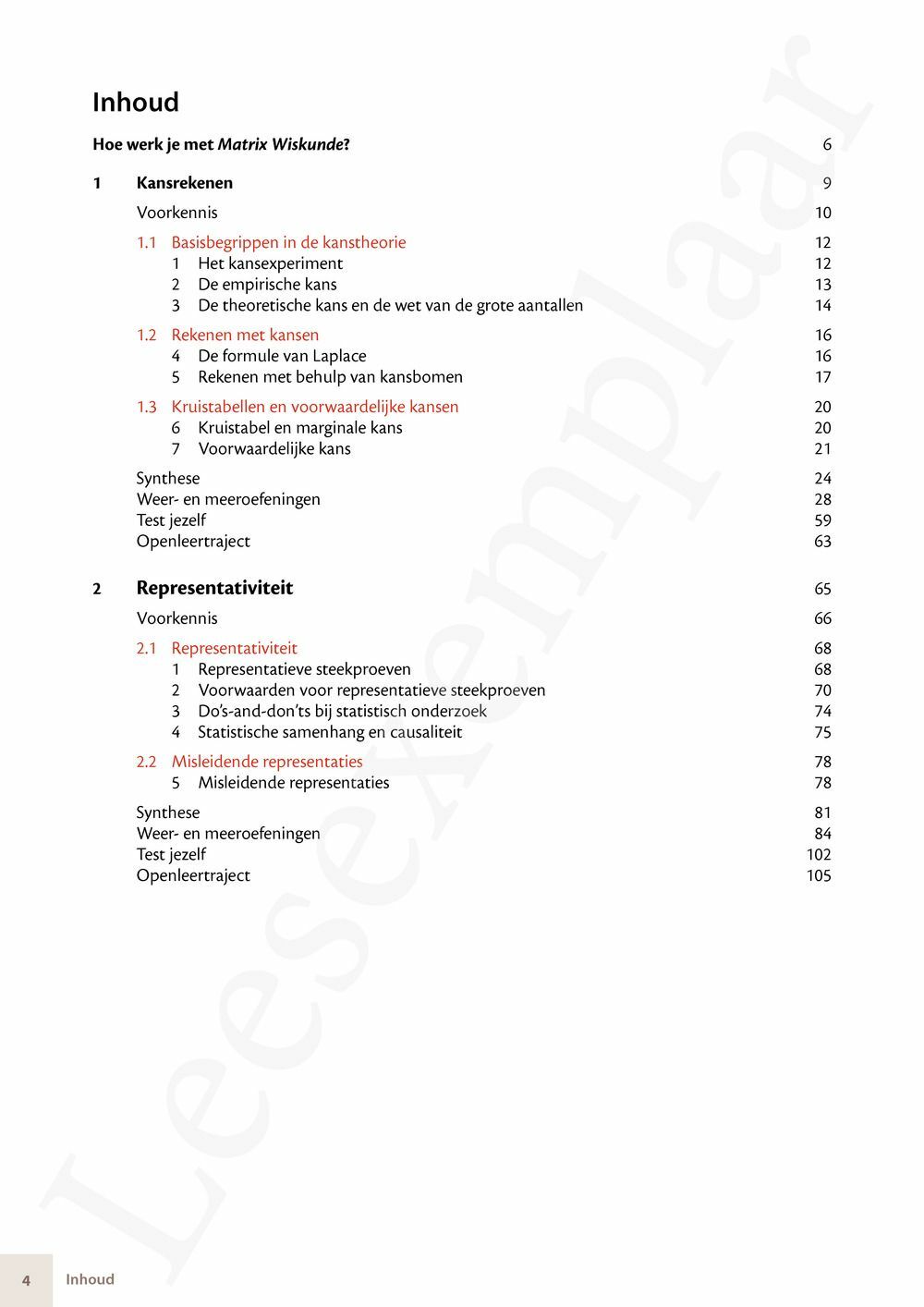 Preview: Matrix Wiskunde 5/6 Kansrekenen, statistiek Doorstroom Basis en Dubbele finaliteit Leerwerkboek (incl. Pelckmans Portaal)