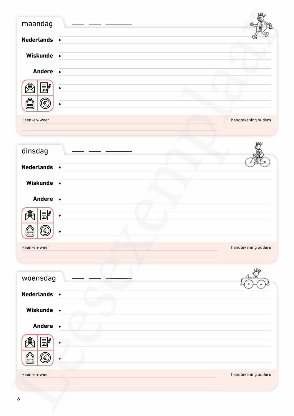 Preview: Schoolagenda tweede leerjaar