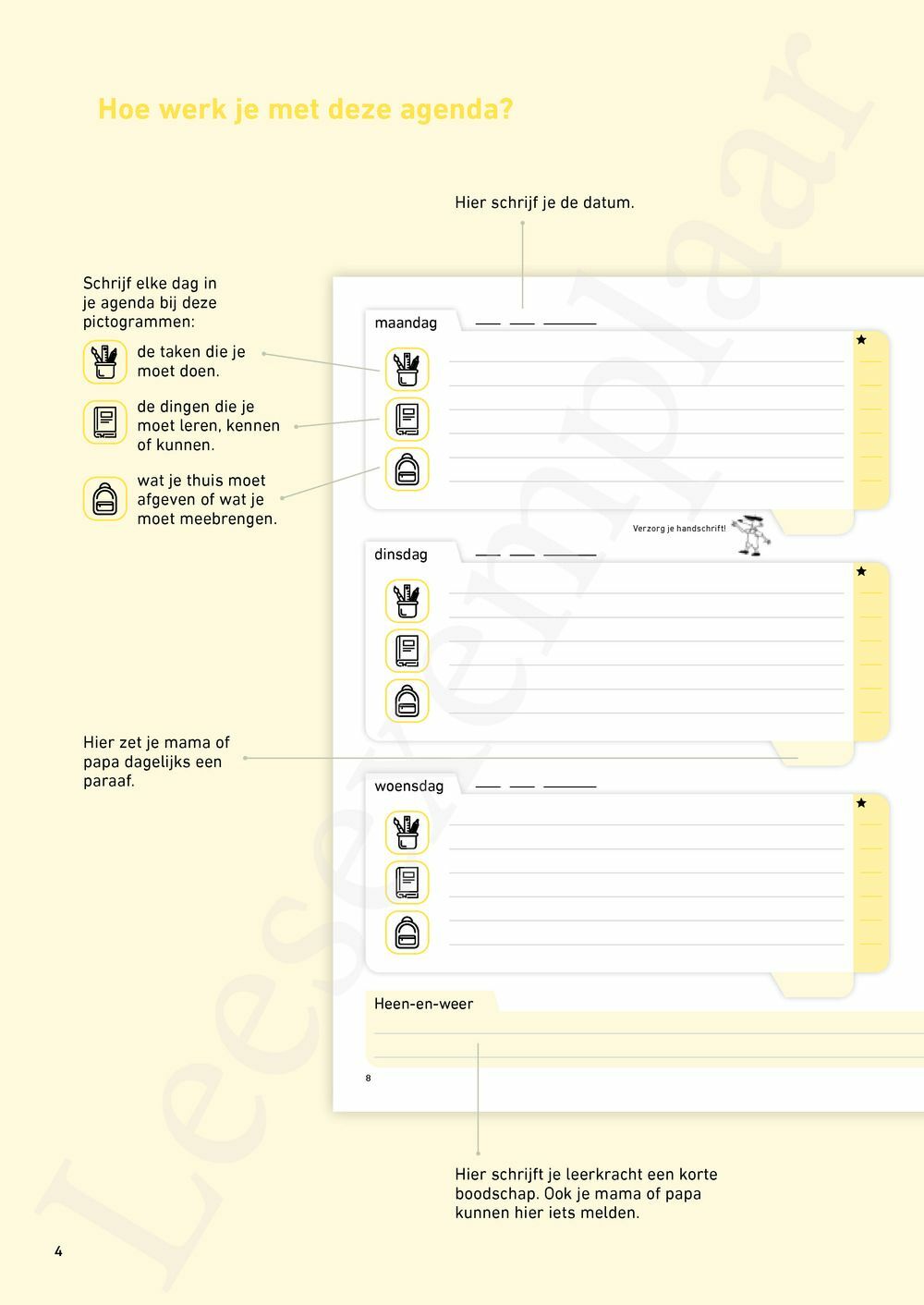 Preview: Schoolagenda derde leerjaar