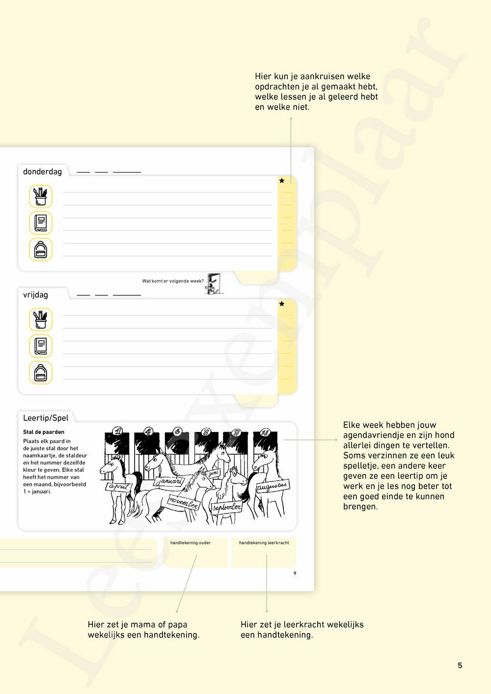 Preview: Schoolagenda derde leerjaar