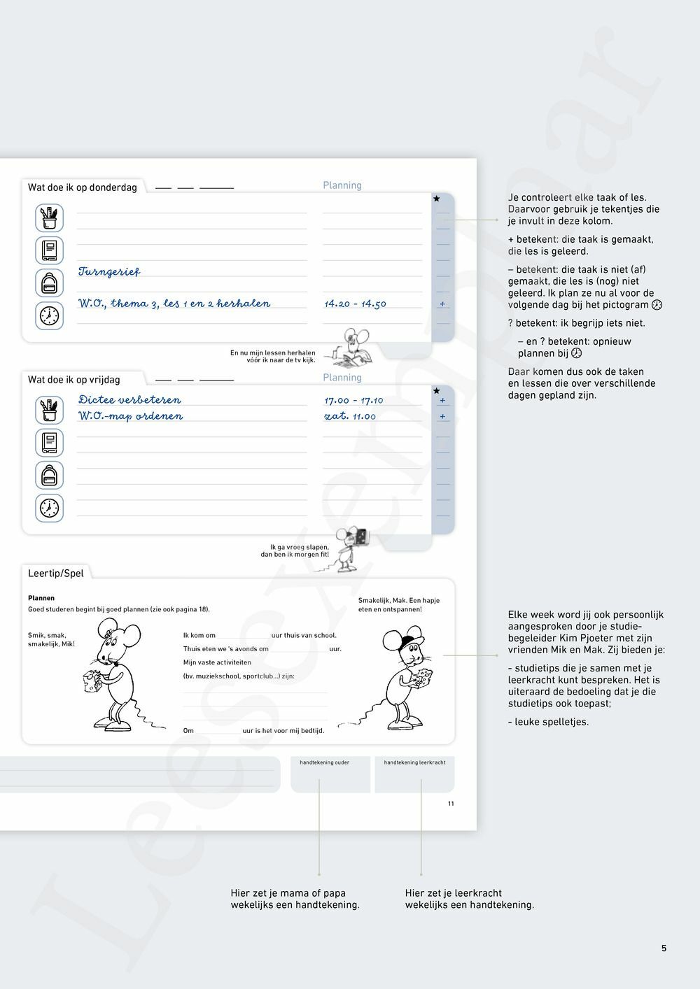 Preview: Schoolagenda vijfde leerjaar