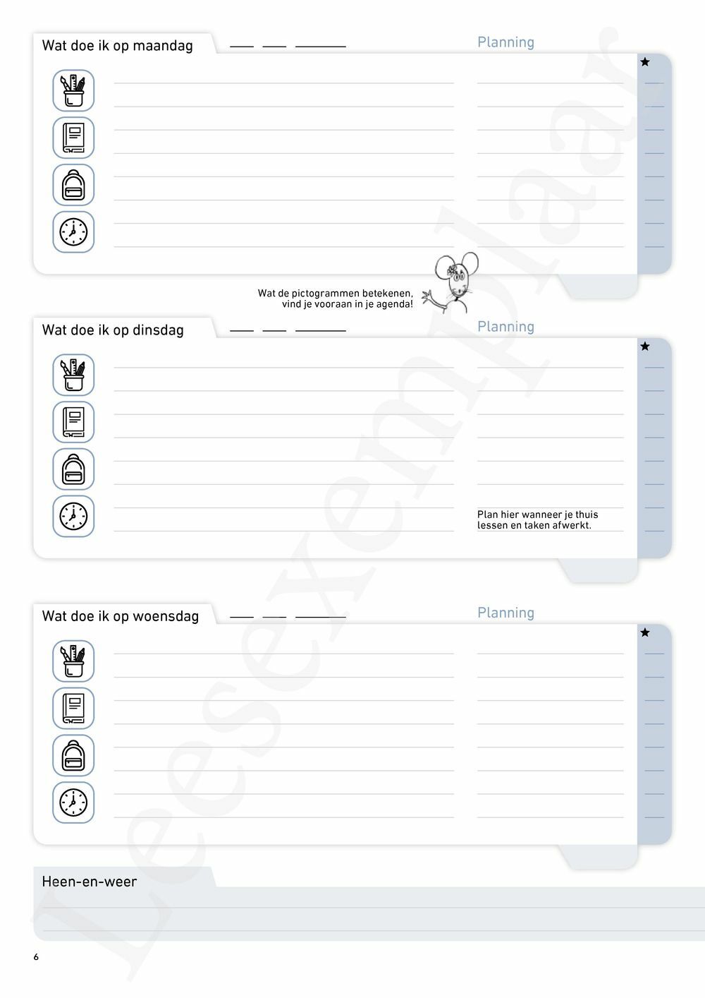 Preview: Schoolagenda vijfde leerjaar