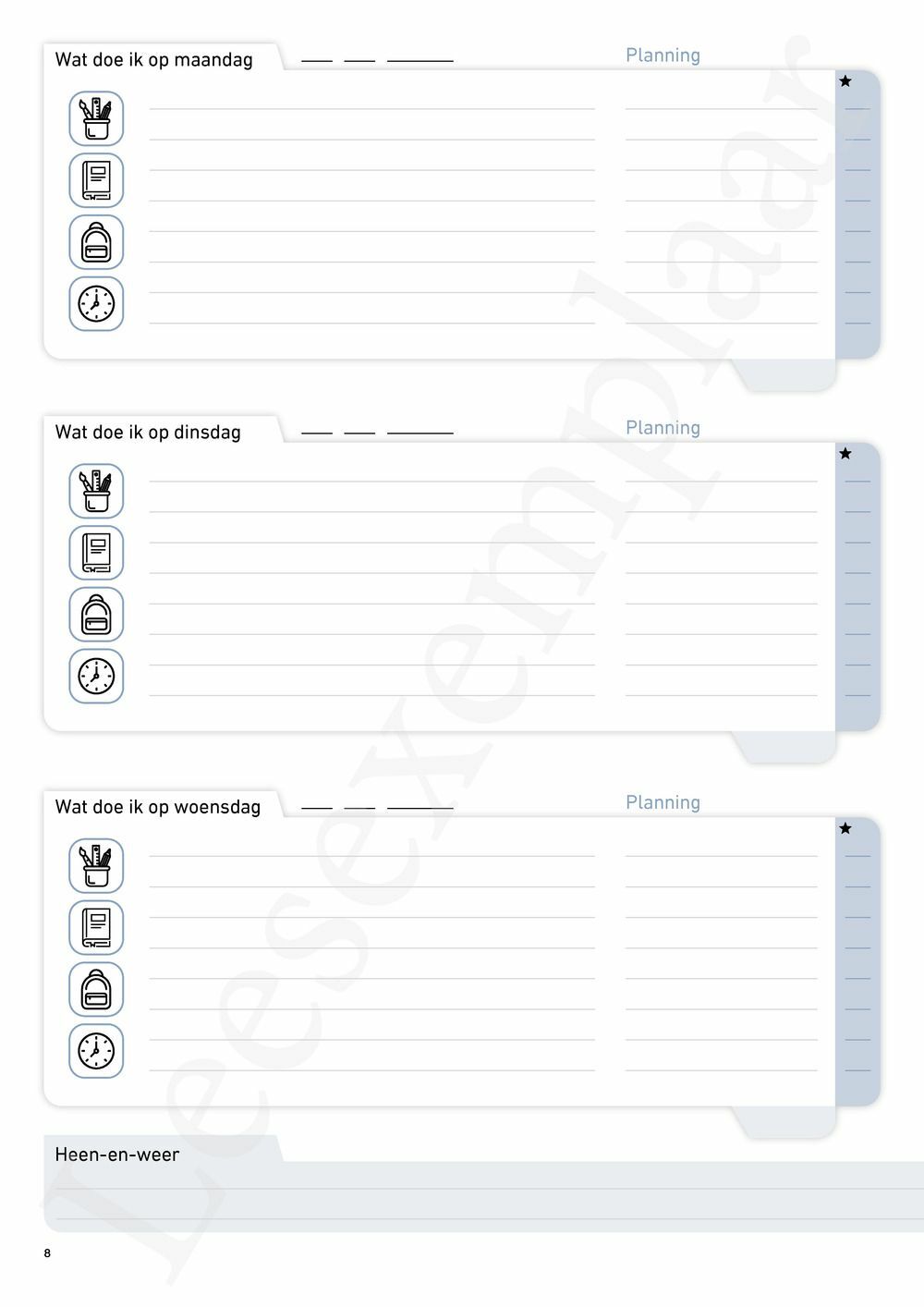 Preview: Schoolagenda vijfde leerjaar