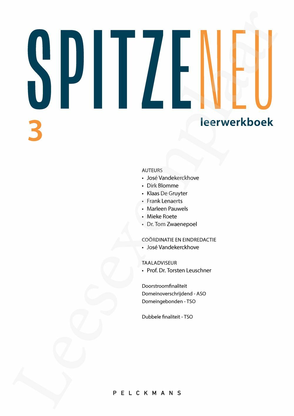 Preview: Spitze neu 3 Leerwerkboek (incl. Pelckmans Portaal)