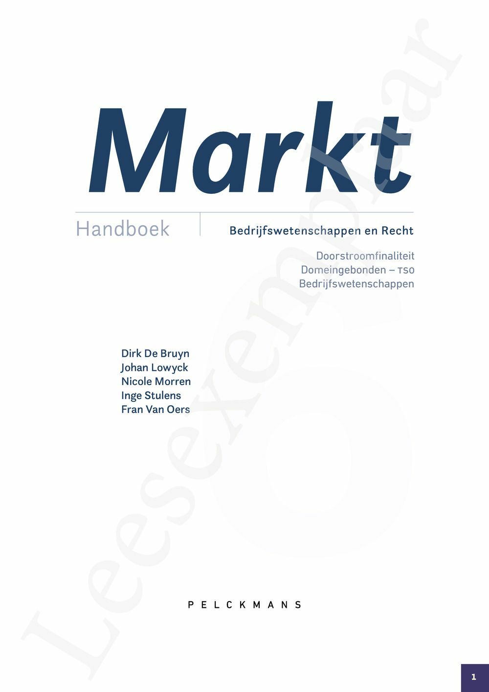 Preview: Markt 6 Bedrijfswetenschappen en Recht Handboek (incl. Pelckmans Portaal)