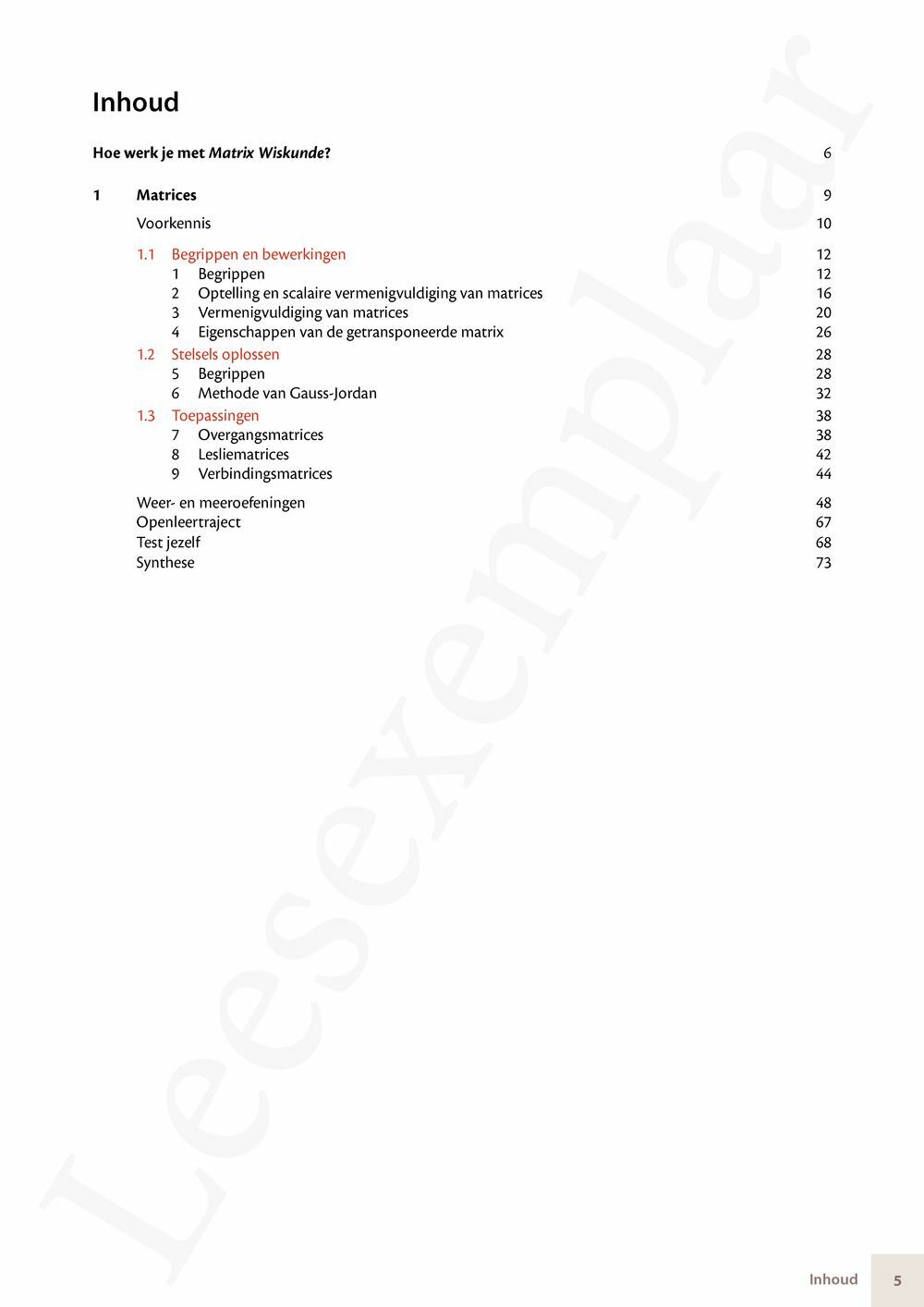 Preview: Matrix Wiskunde 6 Matrices Doorstroom Wetenschappen, Doorstroom Economie Handboek (incl. Pelckmans Portaal)