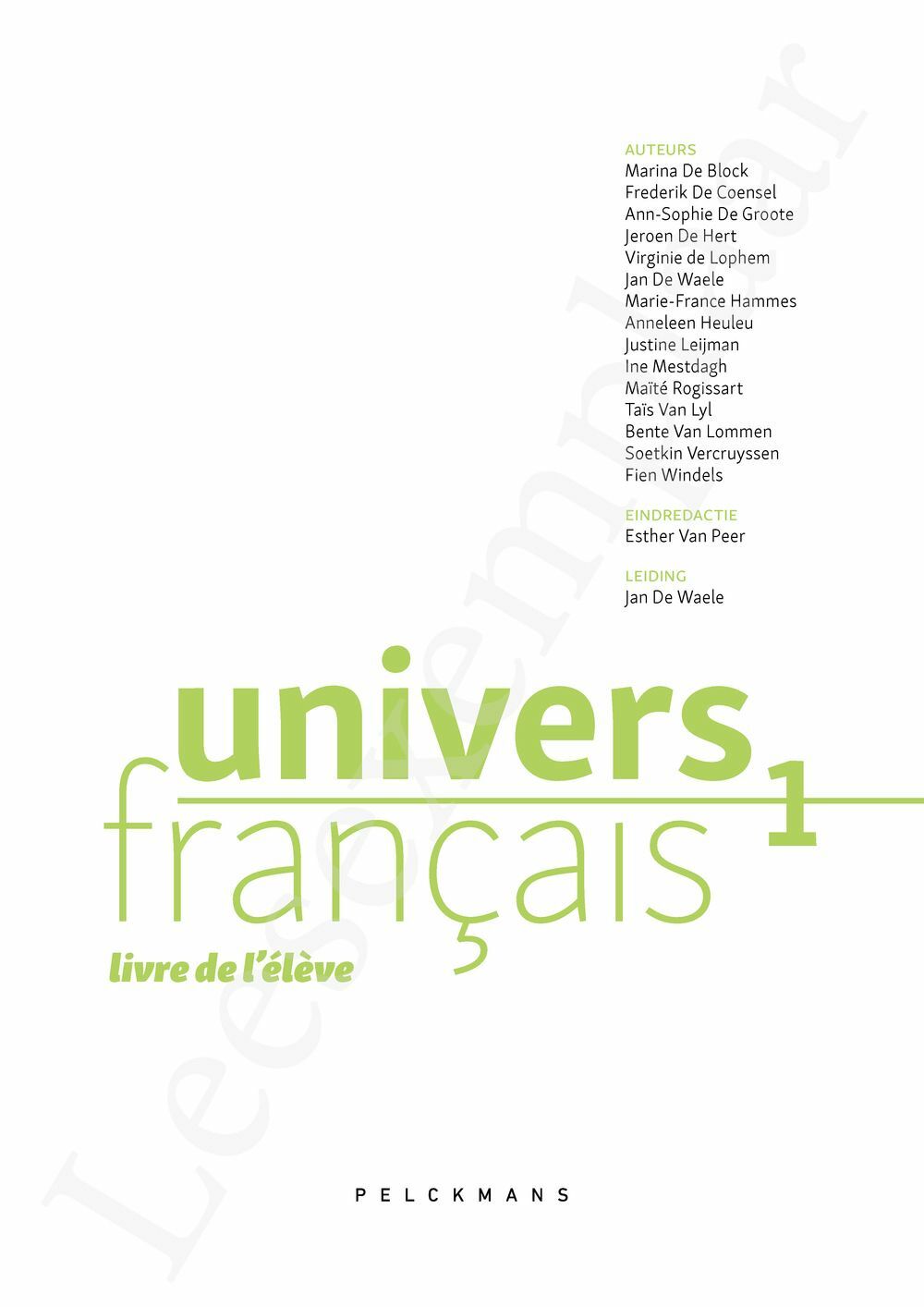 Preview: Univers français 1 Livre de l'élève (incl. Pelckmans Portaal)