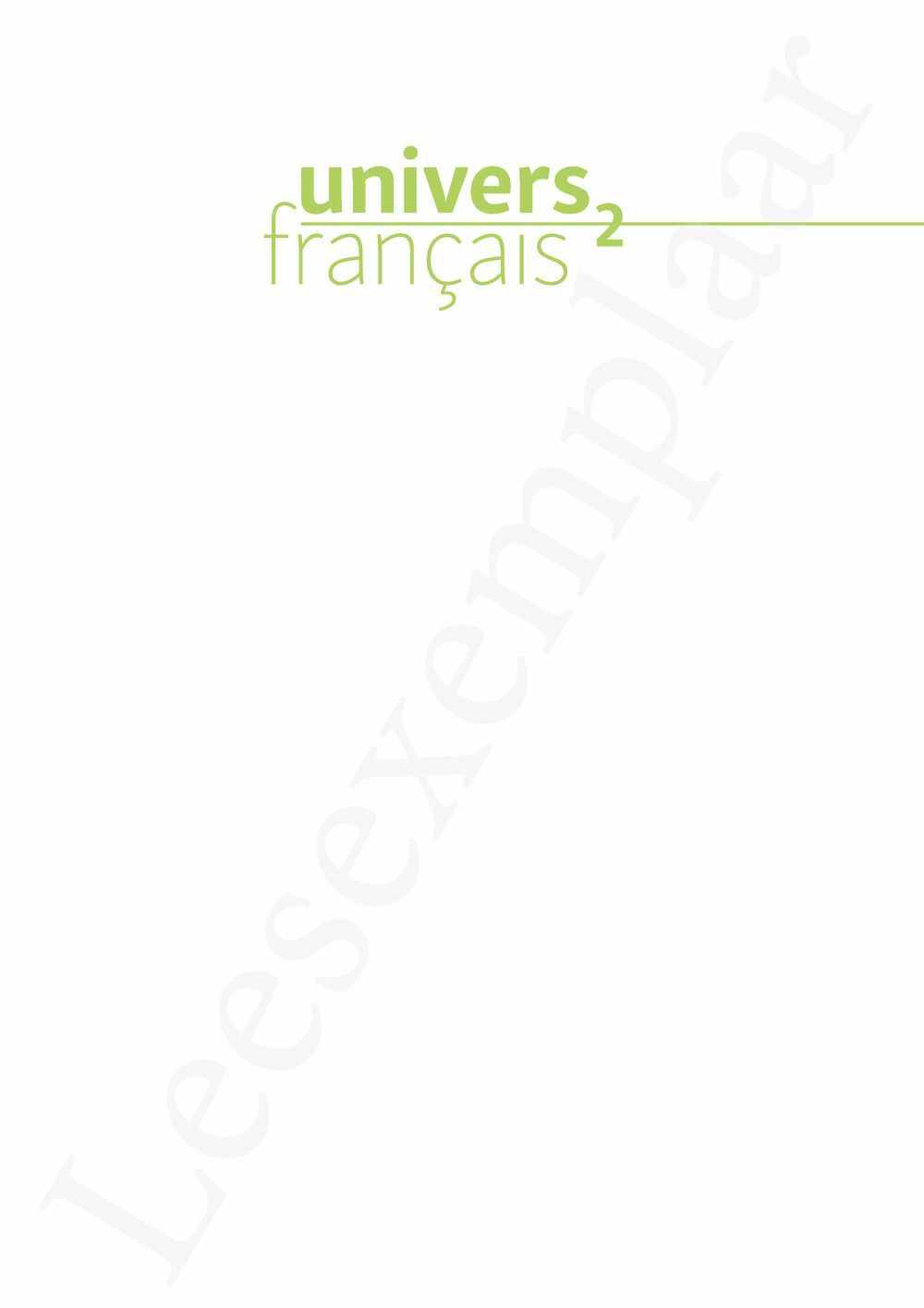 Preview: Univers français 2 Livre de l'élève (incl. Pelckmans Portaal)