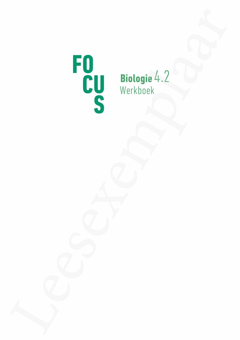 Preview: Focus Biologie 4.2 Werkboek (incl. Pelckmans Portaal)