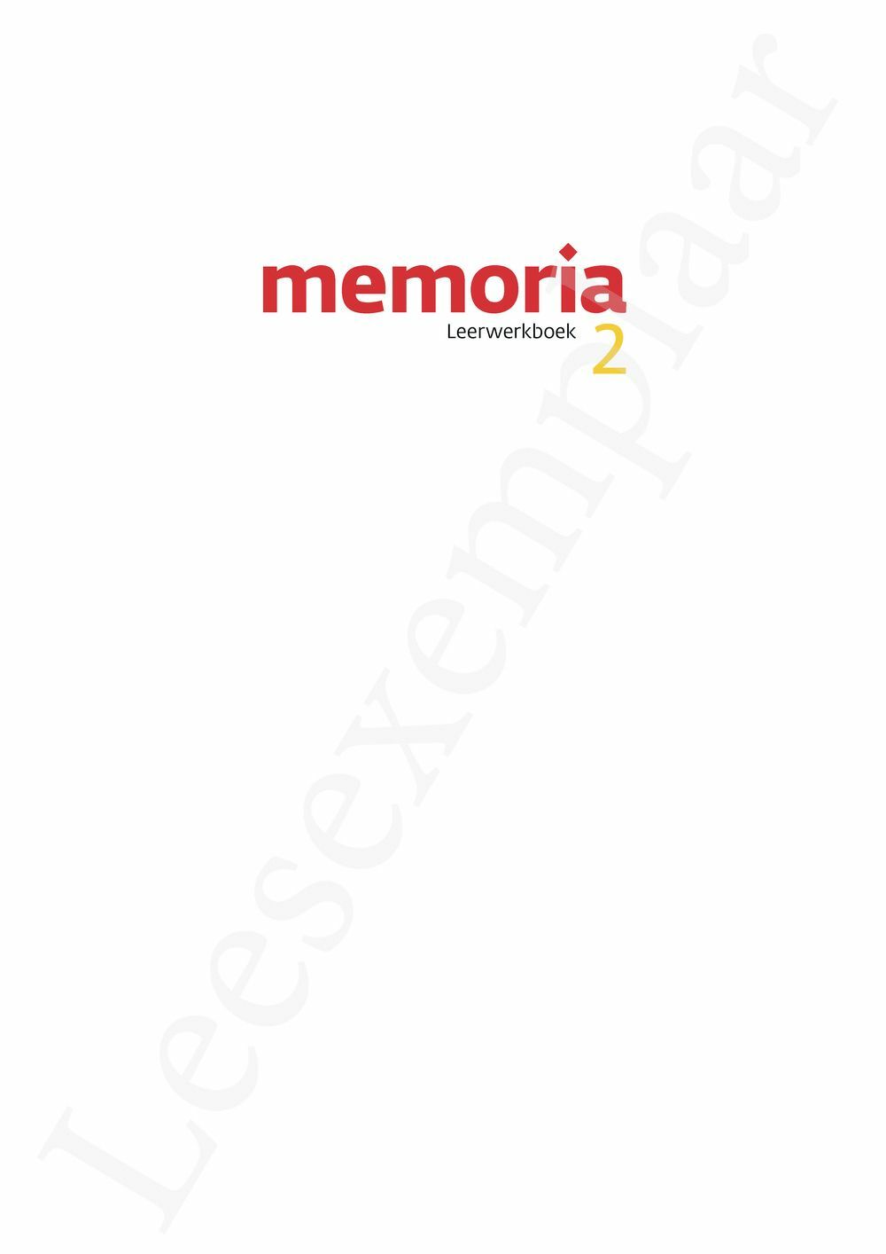 Preview: Memoria 2 Leerwerkboek (editie 2025) (incl. Pelckmans Portaal)