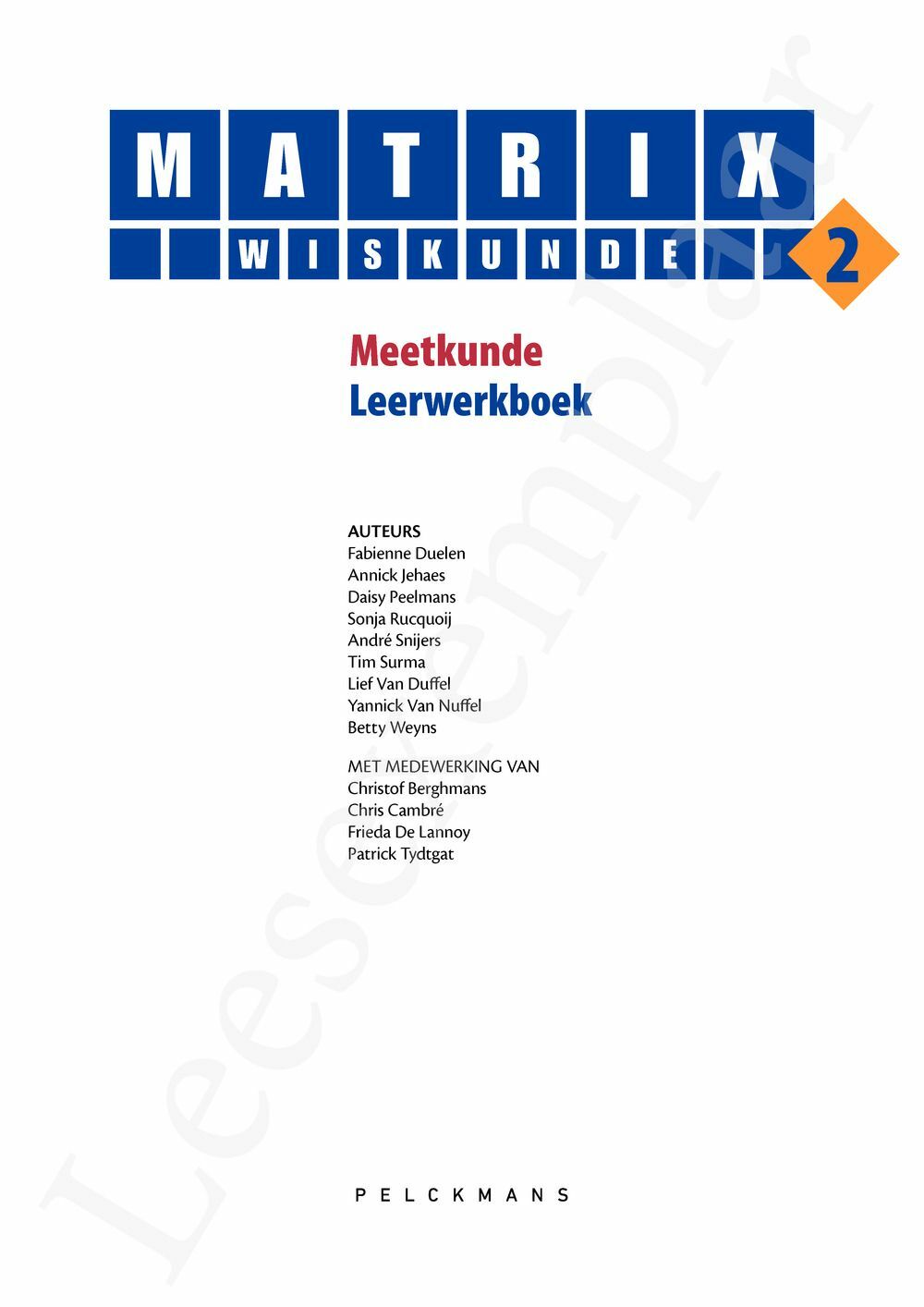 Preview: Matrix Wiskunde 2 Meetkunde Leerwerkboek (editie 2025) (incl. Pelckmans Portaal)