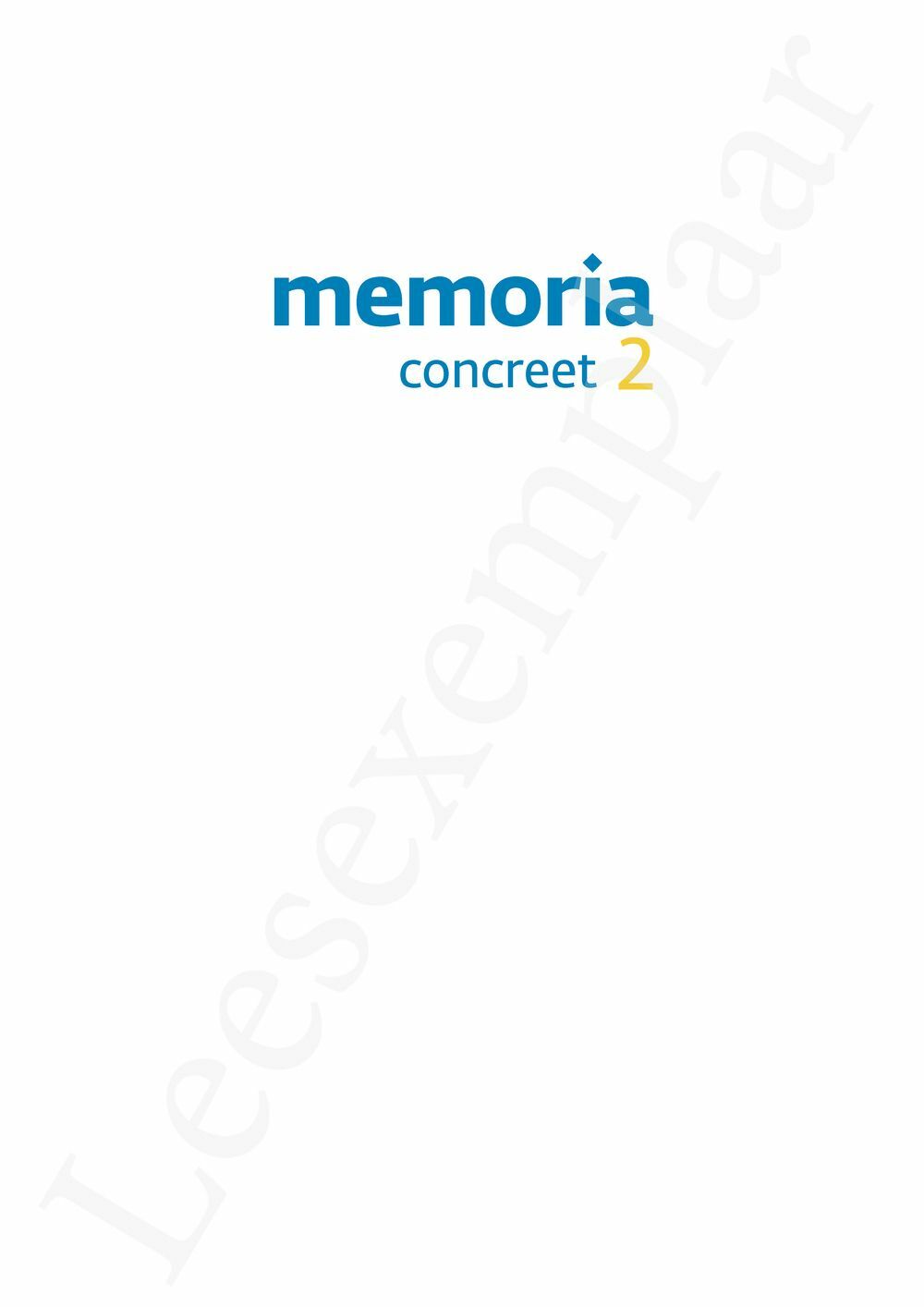 Preview: Memoria Concreet 2 Leerwerkboek (editie 2025) (incl. Pelckmans Portaal)
