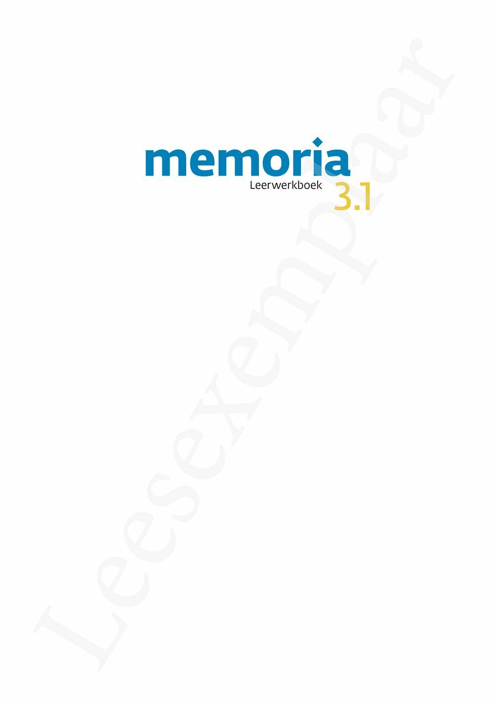 Preview: Memoria 3.1 Leerwerkboek (incl. Historische verhalen en Pelckmans Portaal)