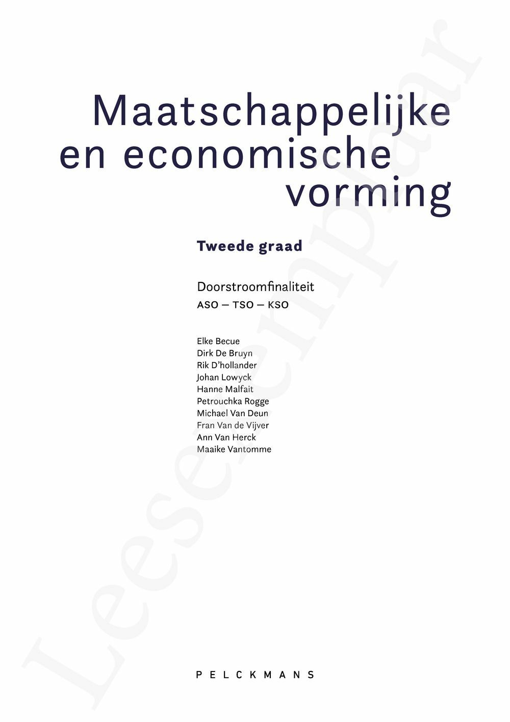 Preview: Maatschappelijke en economische vorming Leerwerkboek (incl. Pelckmans Portaal) Tweede graad