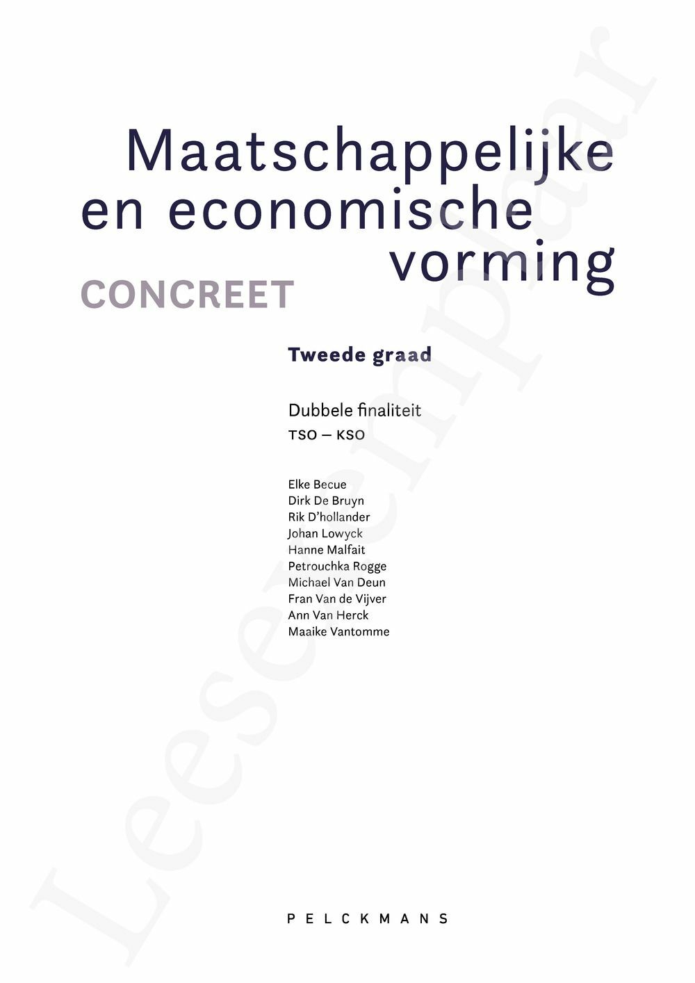 Preview: Maatschappelijke en economische vorming Concreet Leerwerkboek (incl. Pelckmans Portaal) Tweede graad