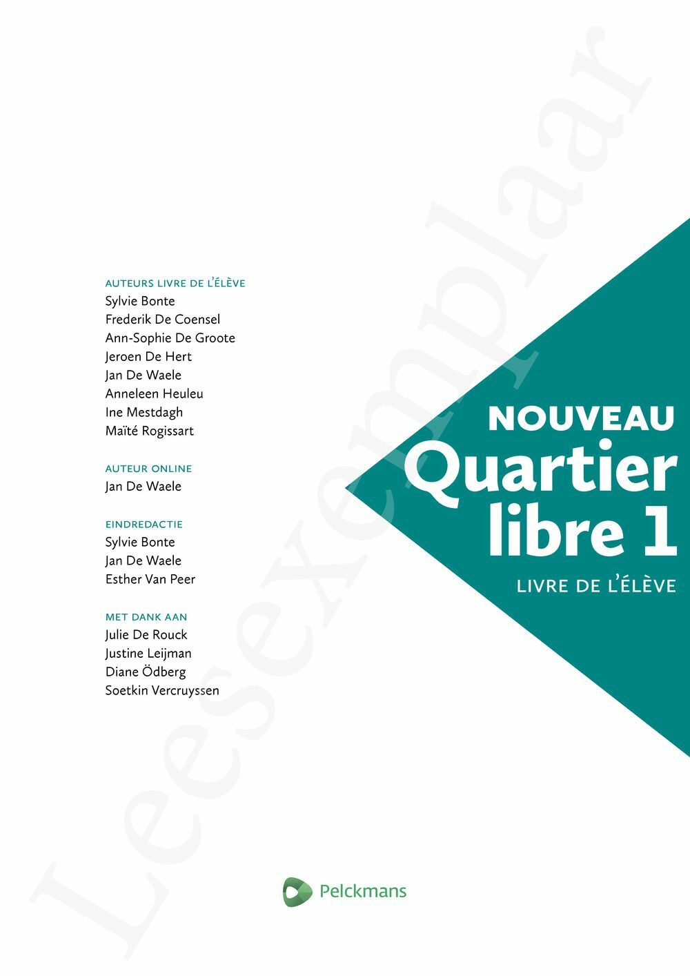 Preview: Nouveau Quartier libre 1 Livre de l'élève (incl. Pelckmans Portaal)