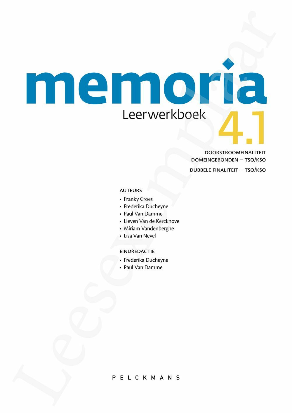 Preview: Memoria 4.1 Leerwerkboek (incl. Historische verhalen en Pelckmans Portaal)