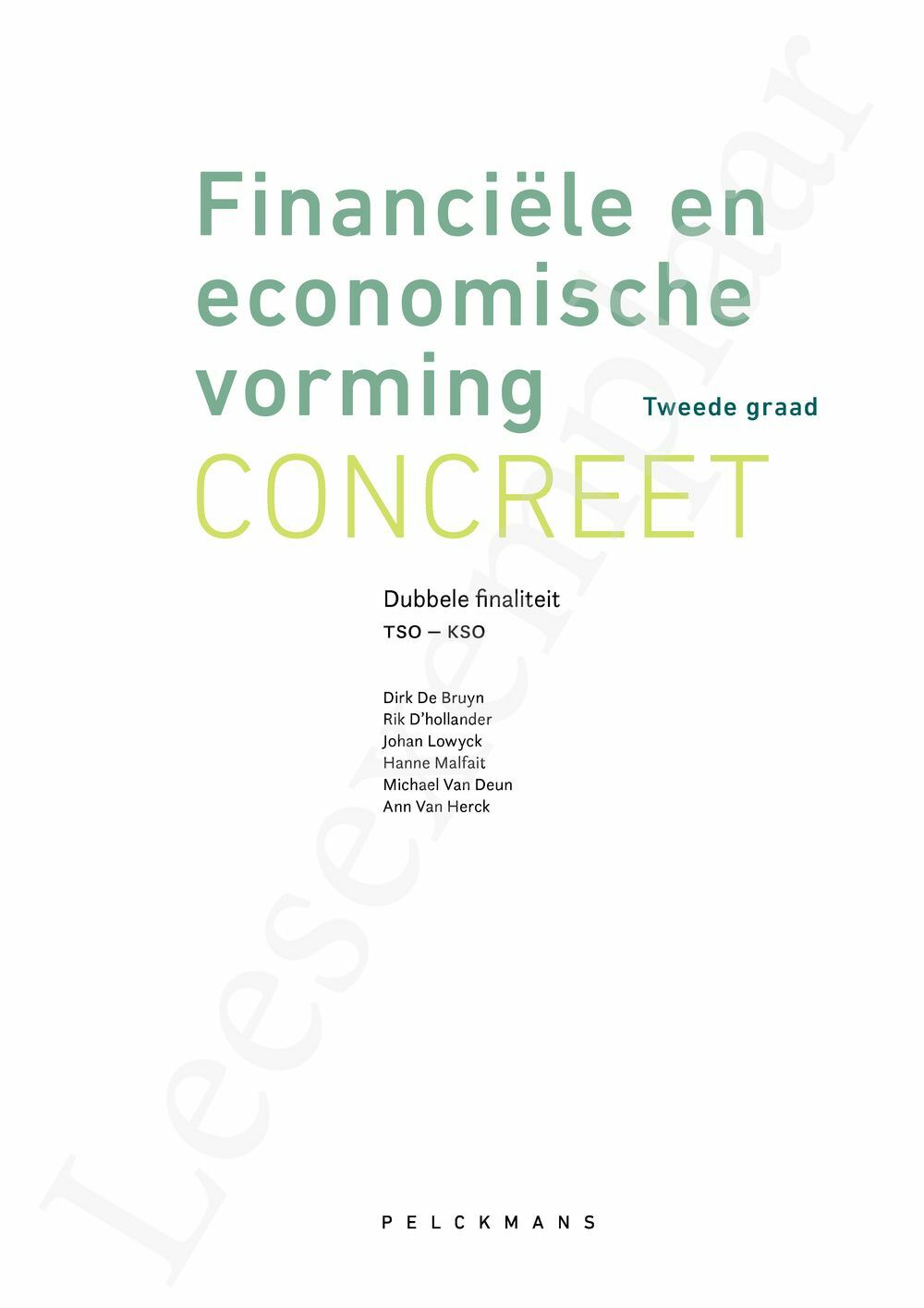 Preview: Financiële en economische vorming Concreet Leerwerkboek (incl. Pelckmans Portaal) Tweede graad