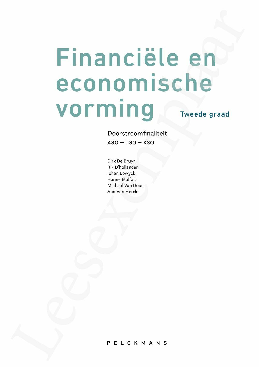 Preview: Financiële en economische vorming Leerwerkboek (incl. Pelckmans Portaal) Tweede graad