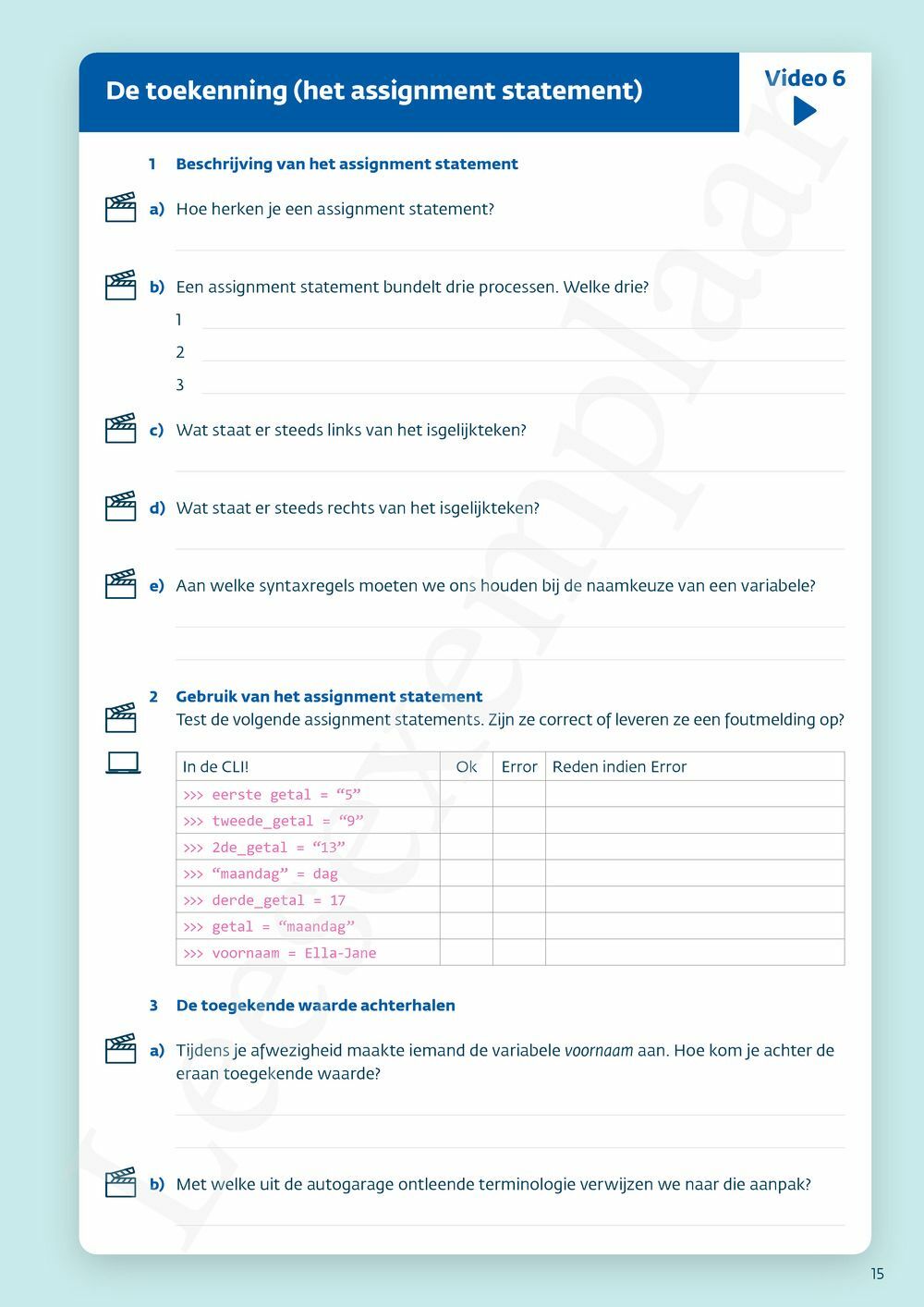 Preview: Programmeren met Python Werkboek (incl. Pelckmans Portaal)